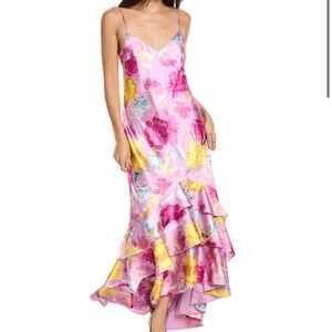 Floral Pink and Yellow Women's Dress